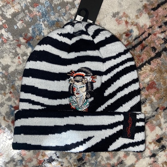 Ed Hardy Accessories - Vintage Ed Hardy Geisha Girl Beanie NWT